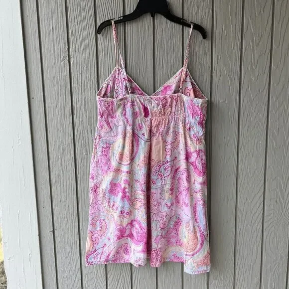 Lauren Ralph Lauren Cotton Paisley Slip Dress L Boho Cottagecore Festival - Picture 2 of 6